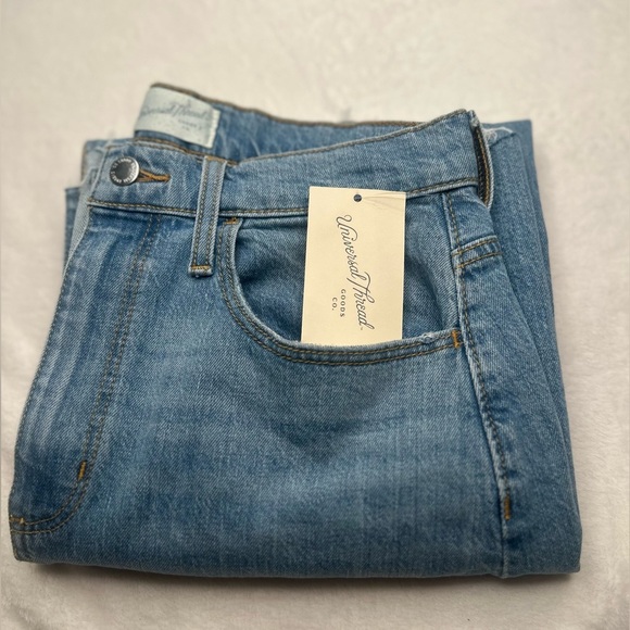 Size 6 Womens High-Rise Denim Midi Skirt Medium Wash Distressed Universal Thread - Picture 12 of 12